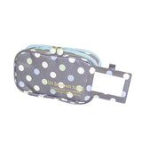 2 Layer Makeup Bag w/ Mirror Travel Cosmetic Bag Organizer Brush Slots Portable - Rear View