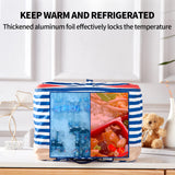 Blue Insulated Picnic Bag Thermal Cooler Portable Lunch Food Tote Carry Storage Bag - Front View