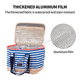 Blue Insulated Picnic Bag Thermal Cooler Portable Lunch Food Tote Carry Storage Bag - 45-Degree Angle
