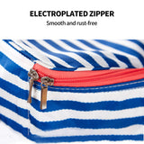 Blue Insulated Picnic Bag Thermal Cooler Portable Lunch Food Tote Carry Storage Bag - Rear View