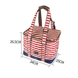 Red Insulated Picnic Bag Thermal Cooler Portable Lunch Food Tote Carry Storage Bag - Side View