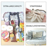 Large Supermarket Shopping Bag Eco Grocery Shoulder Bag Tote Foldable Reusable - Front View
