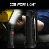 Portable COB LED Work Light Car Garage Mechanic USB Rechargeable Torch Lamp AU - 45-Degree Angle