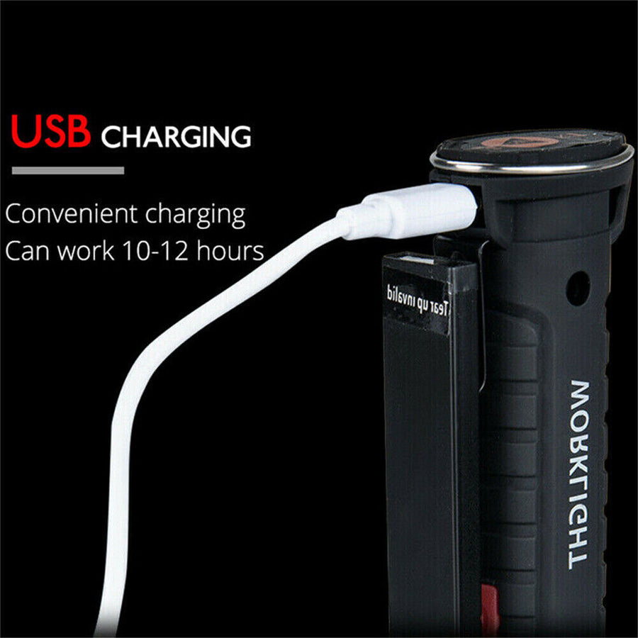 Portable COB LED Work Light Car Garage Mechanic USB Rechargeable Torch Lamp AU