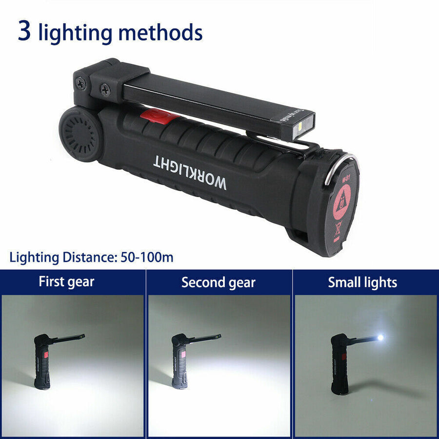Portable COB LED Work Light Car Garage Mechanic USB Rechargeable Torch Lamp AU