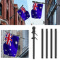 1.8M Flag Pole Kit Stainless Steel Flag Pole Kit Swivel Flagpole Ring for House