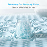 7 Zone Memory Foam Topper Mattress Toppers Cool Gel Pad Mat Medium Firm 8cm Thick 183cm x 203cm - Rear View