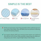 7 Zone Memory Foam Topper Mattress Toppers Cool Gel Pad Mat Medium Firm 8cm Thick 153cm x 203cm - Top-Down View