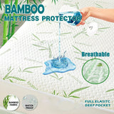 Waterproof Bamboo Fully Fitted Mattress Protector King Single - Front View