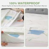 Waterproof Bamboo Fully Fitted Mattress Protector King Single - Low Angle