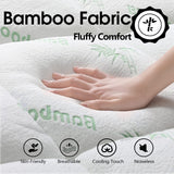 Bamboo Pillowtop Mattress Topper Luxury Bedding Mat Pad Protector Cover King Single 108 x 203 cm - Top-Down View