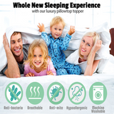 Bamboo Pillowtop Mattress Topper Luxury Bedding Mat Pad Protector Cover Single 90 x 190 cm - Top-Down View