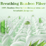 Bamboo Pillowtop Mattress Topper Luxury Bedding Mat Pad Protector Cover Single 90 x 190 cm - Low Angle