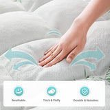 Bamboo Pillowtop Mattress Topper Luxury Bedding Mat Pad Protector Cover Single 90 x 190 cm - Extra Image