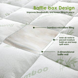 Bamboo Pillowtop Mattress Topper Luxury Bedding Mat Pad Protector Cover Single 90 x 190 cm - Extra Image