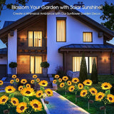 LED Solar Sunflower Lights Flower Lamp Landscape Lawn Path Garden AU Day - Side View