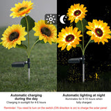 LED Solar Sunflower Lights Flower Lamp Landscape Lawn Path Garden AU Day - Top-Down View