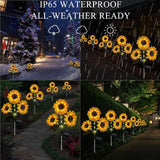 LED Solar Sunflower Lights Flower Lamp Landscape Lawn Path Garden AU Day - 45-Degree Angle