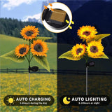 LED Solar Sunflower Lights Flower Lamp Landscape Lawn Path Garden AU Day - Rear View