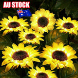 LED Solar Sunflower Lights Flower Lamp Landscape Lawn Path Garden AU Day - Close-Up Angle