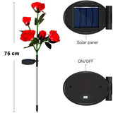 Red Bulk Solar Garden Lights 75cm Long Rose Flowers Yard Lamp Xmas Halloween Deco AU - Side View