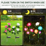 Red Bulk Solar Garden Lights 75cm Long Rose Flowers Yard Lamp Xmas Halloween Deco AU - Top-Down View