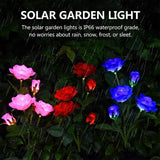 Red Bulk Solar Garden Lights 75cm Long Rose Flowers Yard Lamp Xmas Halloween Deco AU - Rear View
