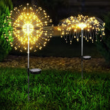 Warm White Fireworks 120 LED Fairy String Lights Starburst Solar Xmas Garden Night Lamp Hot NEW - Front View