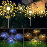 Warm White Fireworks 180 LED Fairy String Lights Starburst Solar Xmas Garden Night Lamp Hot NEW - Close-Up Angle
