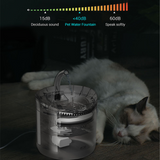 Electric Pet Water Fountain Cat Dog Automatic Sensor Drinking Dispenser Filter - Side View
