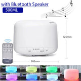 Aroma Aromatherapy Diffuser LED Oil Ultrasonic Air Humidifier Purifier 500ML white - Top-Down View