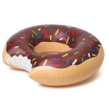 2pcs Coffee Inflatable Giant Donut Raft Swim Ring Float Swimming Pool Beach Lounge Pink Coff 120CM - 45-Degree Angle