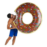 Coffee Inflatable Giant Donut Raft Swim Ring Float Swimming Pool Beach Lounge Pink Coff 90CM - Front View