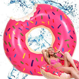 Pink Inflatable Giant Donut Raft Swim Ring Float Swimming Pool Beach Lounge Pink Coff 70CM - Rear View