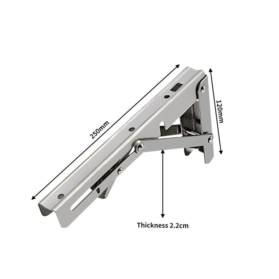 10"Stainless Steel Folding Table Bracket Shelf Bench 200kg Load Heavy Duty