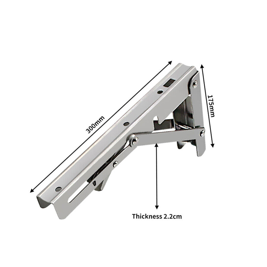 14"Stainless Steel Folding Table Bracket Shelf Bench 200kg Load Heavy Duty