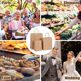 25pcs Bulk Kraft Paper Bags Gift Shopping Carry Craft Brown Retail Bag with Handles Au M - 45-Degree Angle