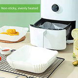 50PCS  Square white Box Air Fryer Disposable Paper Liner Non-Stick Pan Parchment Baking Paper - Front View