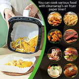50PCS  Square white Box Air Fryer Disposable Paper Liner Non-Stick Pan Parchment Baking Paper - Rear View