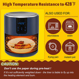 50PCS  Square white Box Air Fryer Disposable Paper Liner Non-Stick Pan Parchment Baking Paper - Low Angle