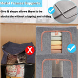 Foldable Storage Box Crushed Steel Frame Clothes Quilt Toys Organizer 100L Random color - Top-Down View