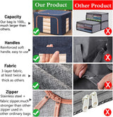 Foldable Storage Box Crushed Steel Frame Clothes Quilt Toys Organizer 100L Random color - Rear View