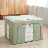 Foldable Storage Box Crushed Steel Frame Clothes Quilt Toys Organizer 24L - Front View