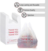 50X Plastic Shopping Bags - Reusable Recyclable Singlet Eco Grocery Carry Bag Small - Close-Up Angle