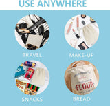 50Pcs 15X20cm Drawstring Storage Bags Calico Bags Linen Tote Gift Bag Bulk
