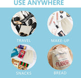 50Pcs 15X20cm Drawstring Storage Bags Calico Bags Linen Tote Gift Bag Bulk - Extra Image