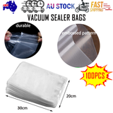 100X Vacuum Sealer Bags Precut Food Storage Saver Heat Seal Cryovac BPA-Free 20x30cm