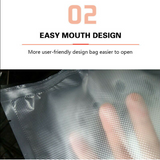 100X Vacuum Sealer Bags Precut Food Storage Saver Heat Seal Cryovac BPA-Free 20x30cm - Top-Down View