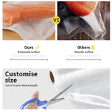 1 Roll VACUUM FOOD SEALER BAGS SAVER SEAL ROLLS STORAGE COMMERCIAL HEAT GRADE 20CMX6M - Low Angle