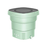 Mini Washing Machine Bucket Folding Portable Laundry Machine Clothes Washing green - Front View